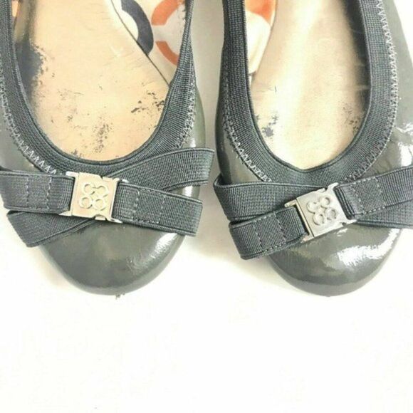 Coach Gray Patent Leather Ballet Flats “Dwyer” Size 5.5 Y - Picture 2 of 7